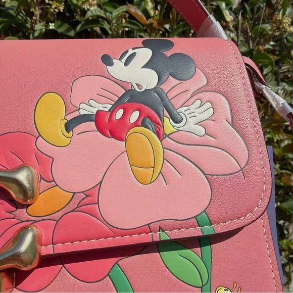 NWT Disney X Coach Studio Shoulder Bag With Mickey Mouse And Flowers CH413 - Picture 4 of 15